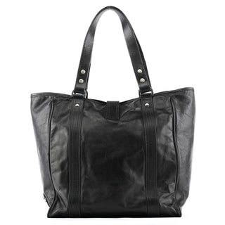 Mulberry Black Leather Buckle Pocket Tote Bag