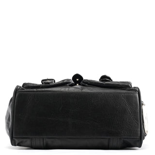 Mulberry Black Leather Buckle Pocket Tote Bag