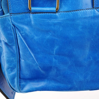 Mulberry Cobalt Blue Vintage Leather Mabel Tote Bag