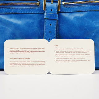 Mulberry Cobalt Blue Vintage Leather Mabel Tote Bag