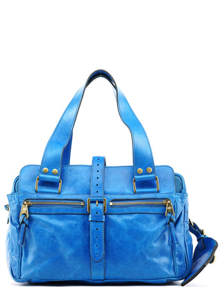 Mulberry Cobalt Blue Vintage Leather Mabel Tote Bag