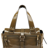 Mulberry Khaki Green Patent Leather Mabel Boston Bag