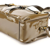 Mulberry Khaki Green Patent Leather Mabel Boston Bag