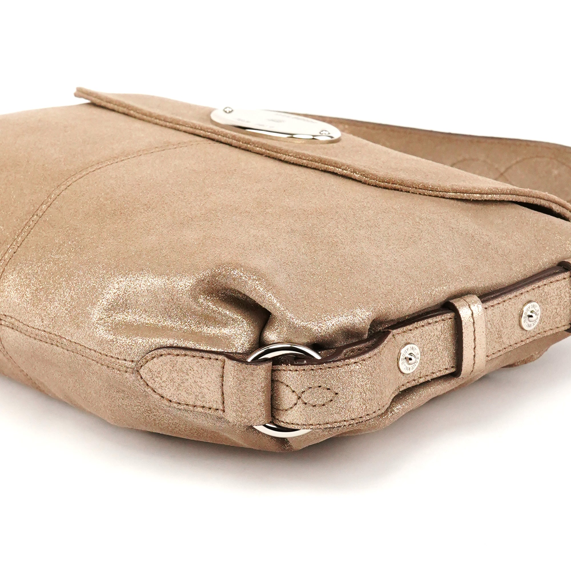 Mulberry Pink Gold Metallic Leather Shoulder Bag
