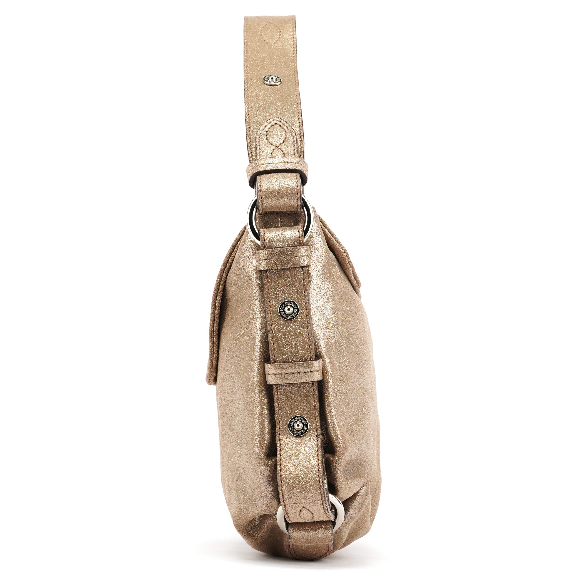 Mulberry Pink Gold Metallic Leather Shoulder Bag