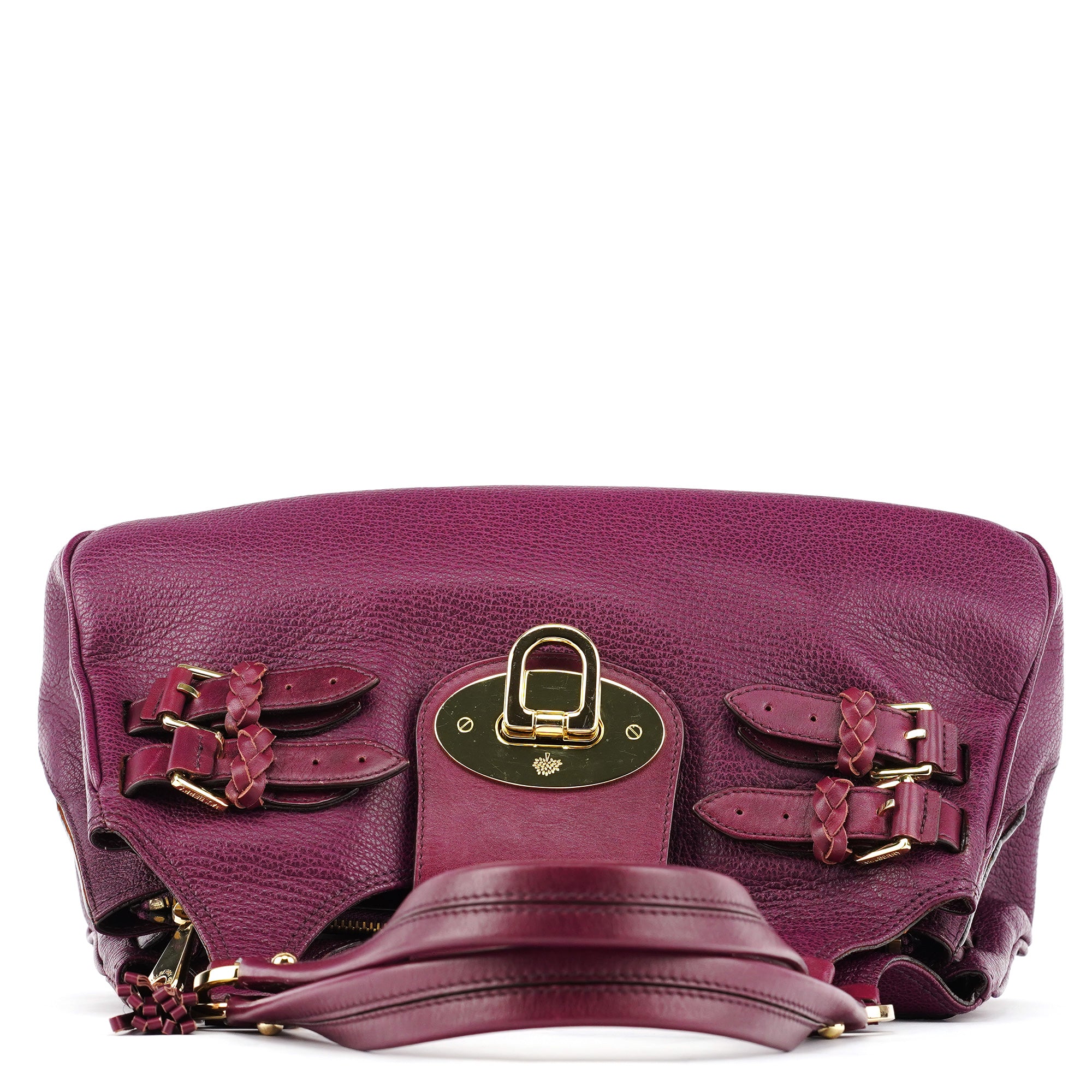 Mulberry Purple Leather Top Handle Bag