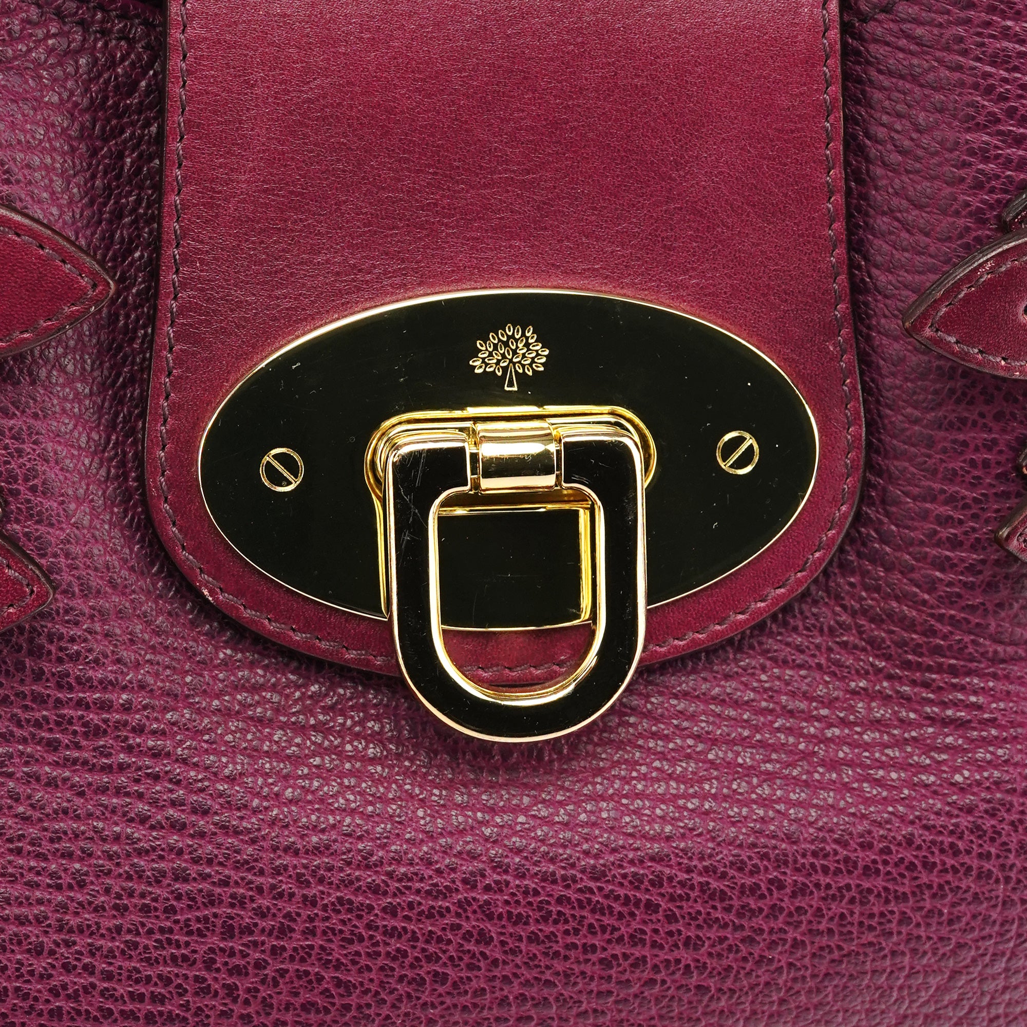 Mulberry Purple Leather Top Handle Bag