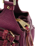 Mulberry Purple Leather Top Handle Bag
