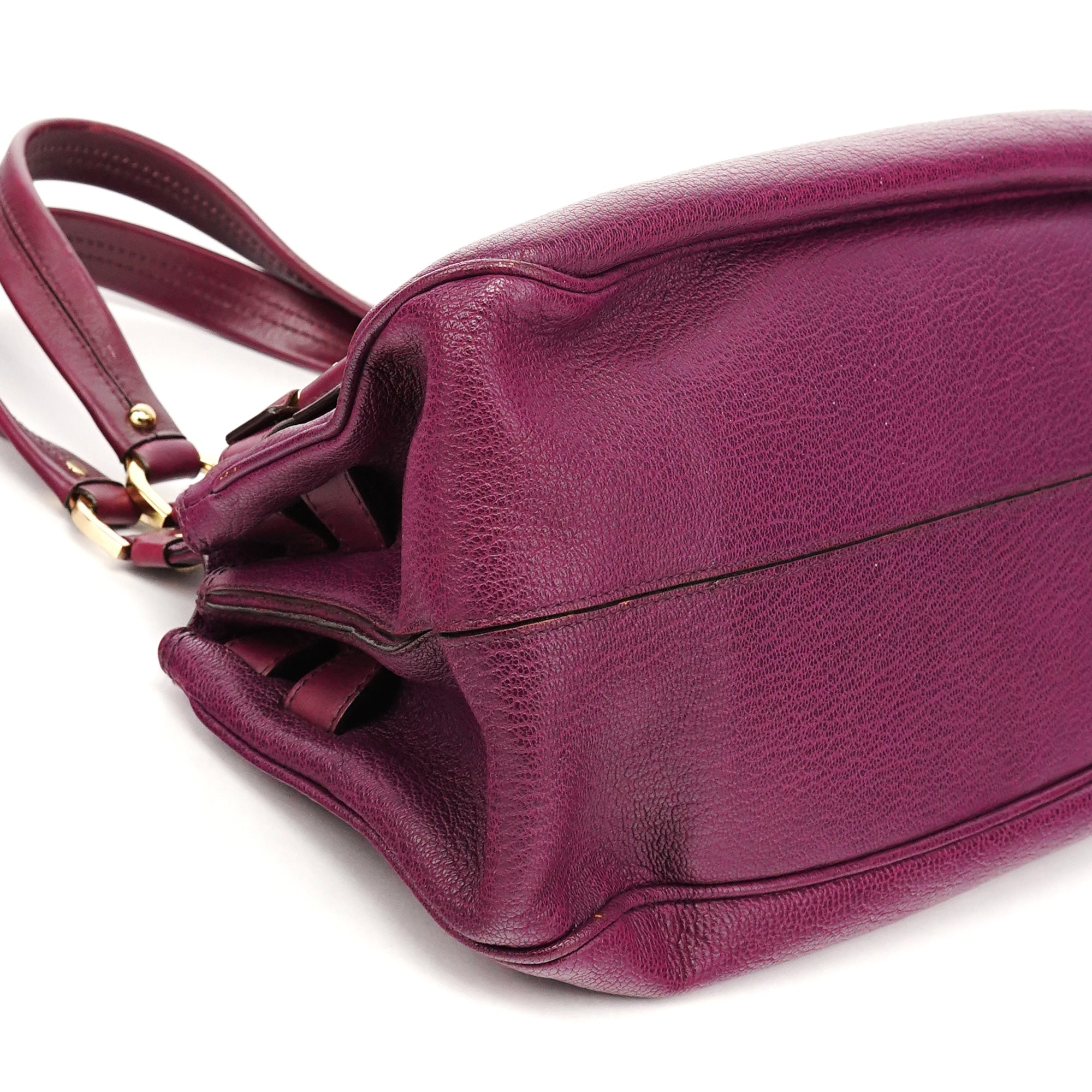 Mulberry Purple Leather Top Handle Bag