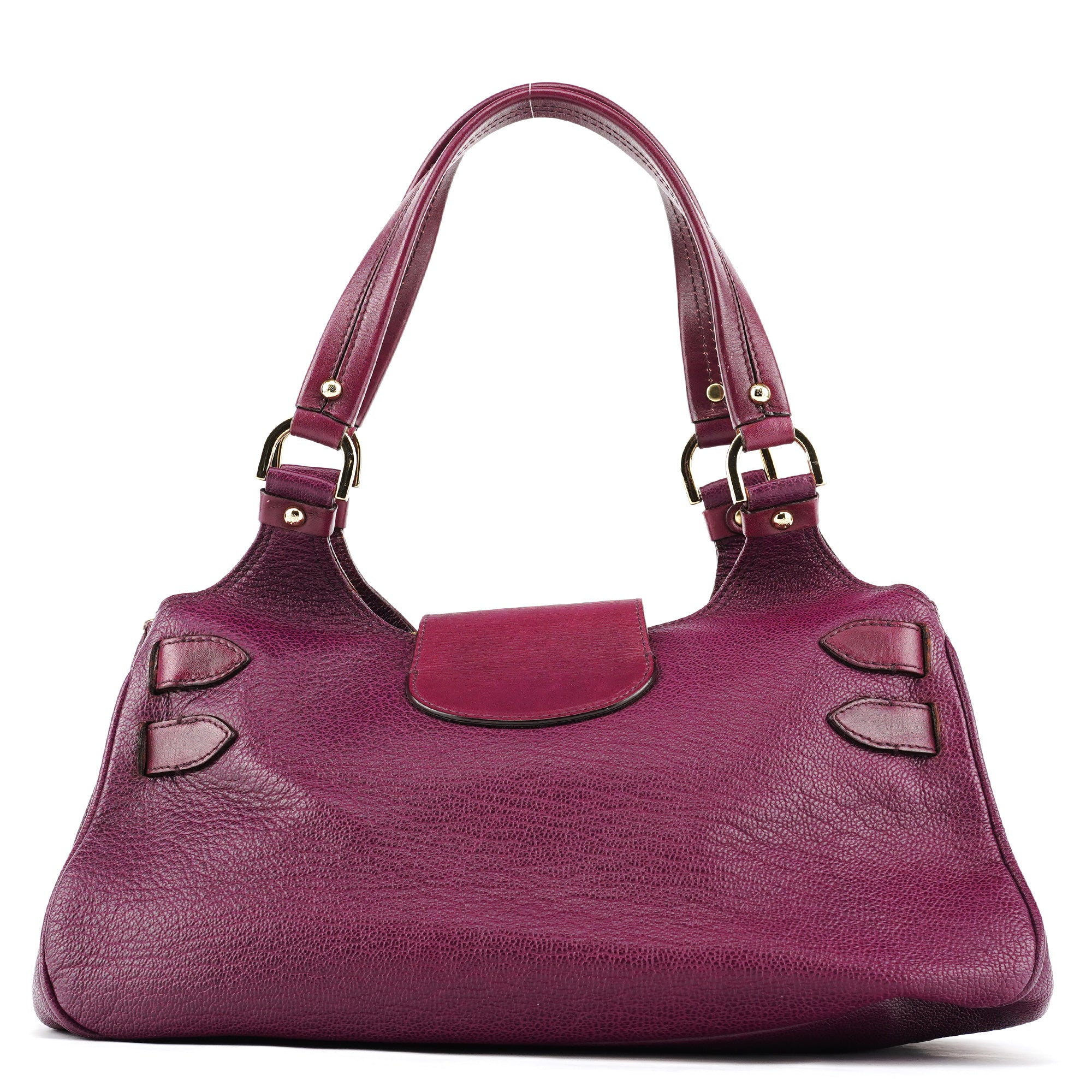 Mulberry Purple Leather Top Handle Bag