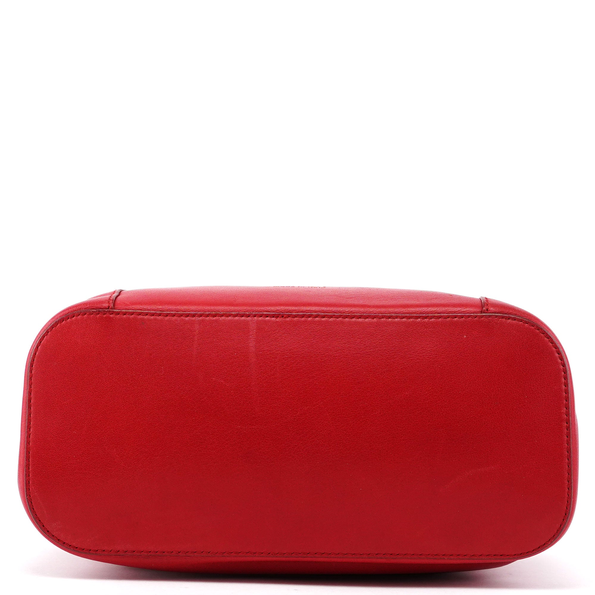 Prada 001 3750 Ring Bag aus rotem Kalbsleder mit Kunststoffhenkel