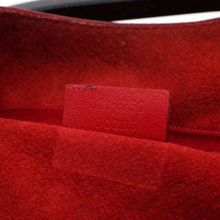 Prada 001 3750 Red Calfskin Plastic Ring Bag