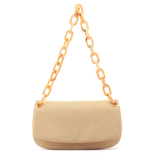 Prada 1990's Beige Tessuto Plastic Chain Bag