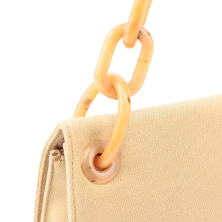 Prada 1990's Beige Tessuto Plastic Chain Bag