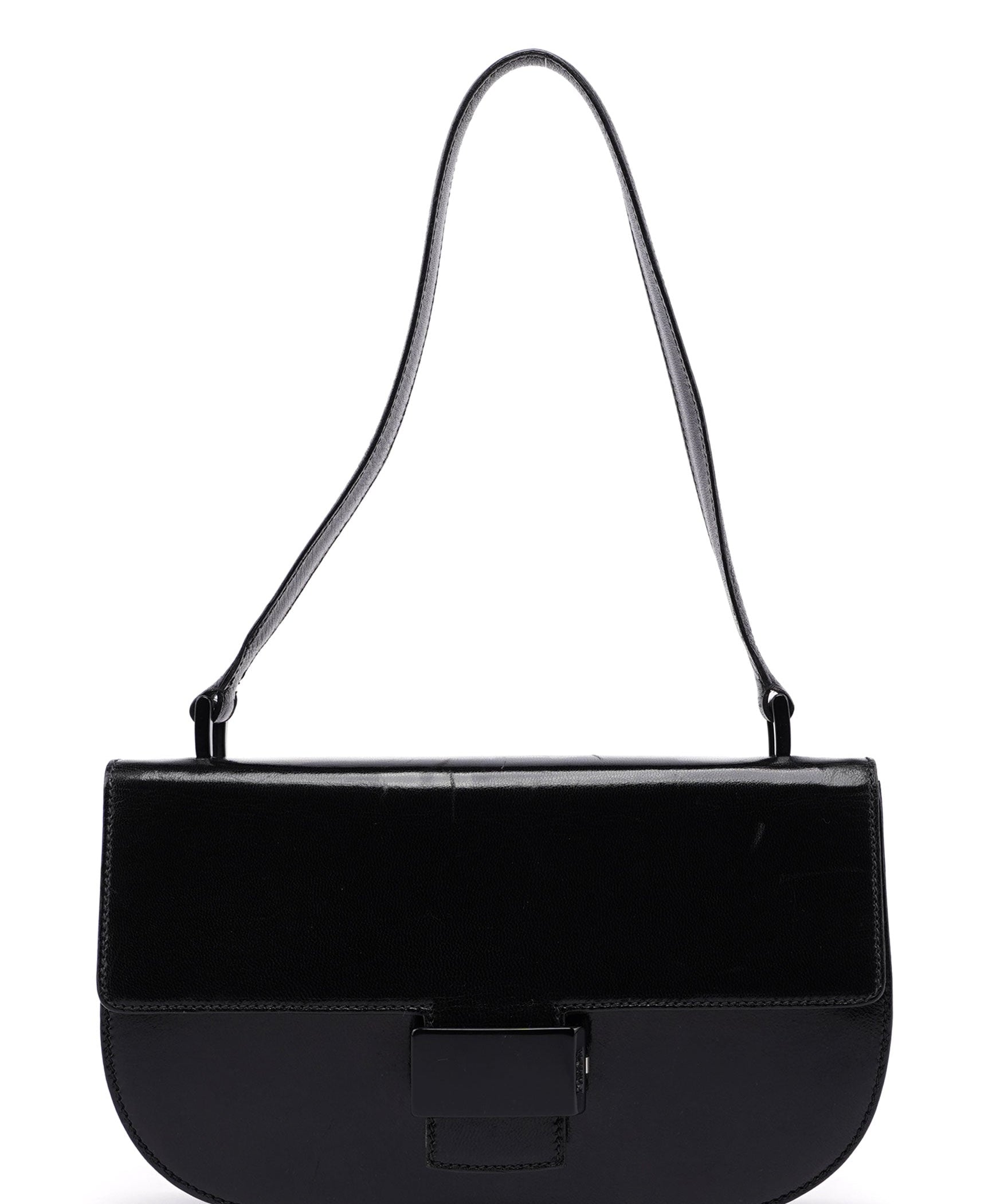Prada 1990's Black Calfskin Shoulder Bag