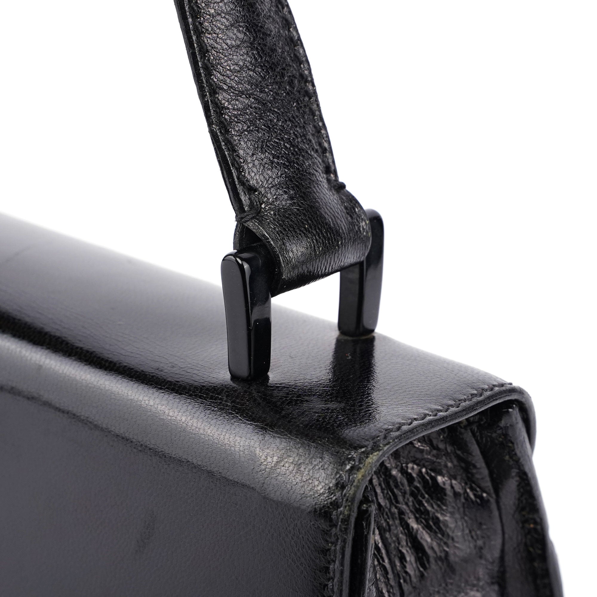 Prada Sac porté épaule en cuir de veau noir des années 1990
