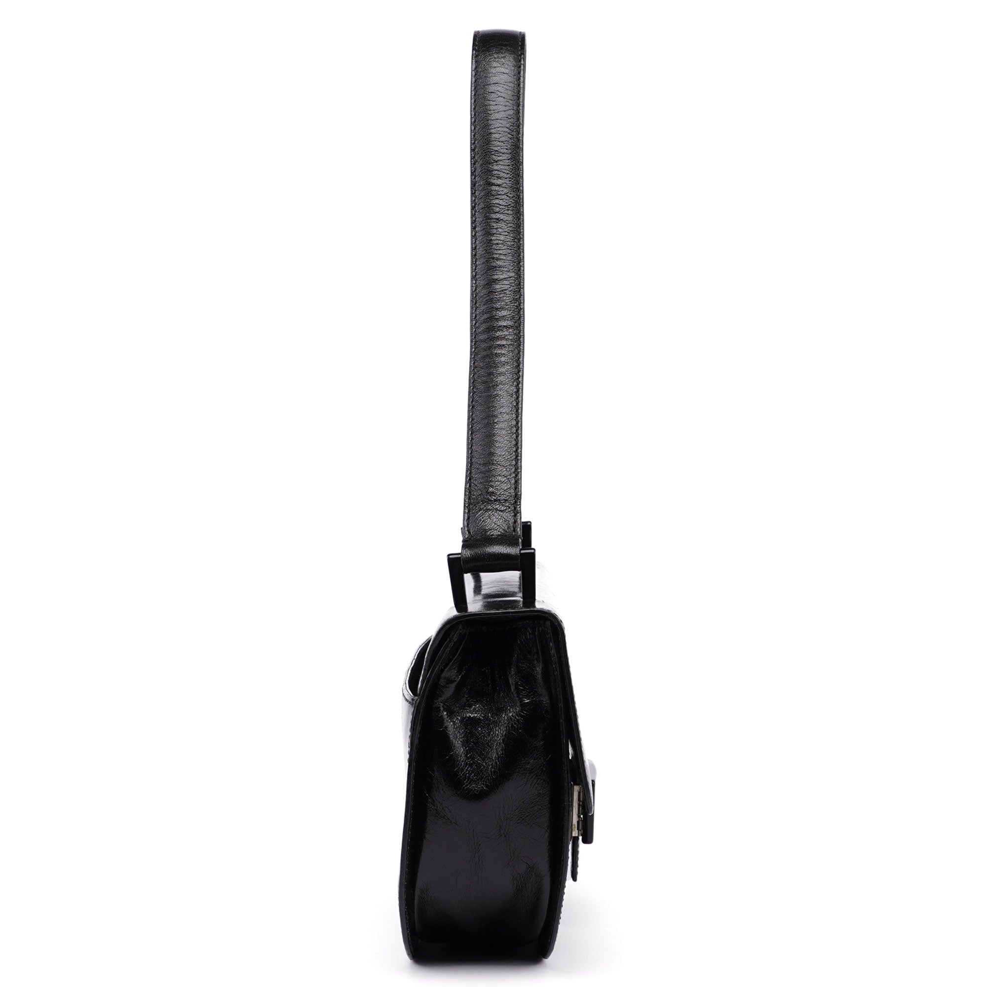 Prada Sac porté épaule en cuir de veau noir des années 1990