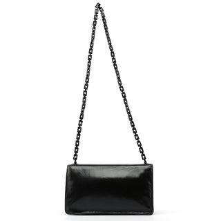 Prada 1990's Black Vitello Plastic Shoulder Bag