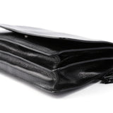 Prada 1990er-Jahre Vitello Plastic Schultertasche aus schwarzem Kalbsleder