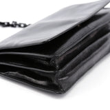 Prada 1990er-Jahre Vitello Plastic Schultertasche aus schwarzem Kalbsleder