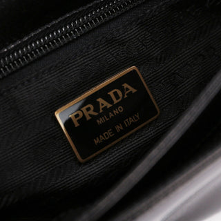 Prada 1990's Black Vitello Plastic Shoulder Bag