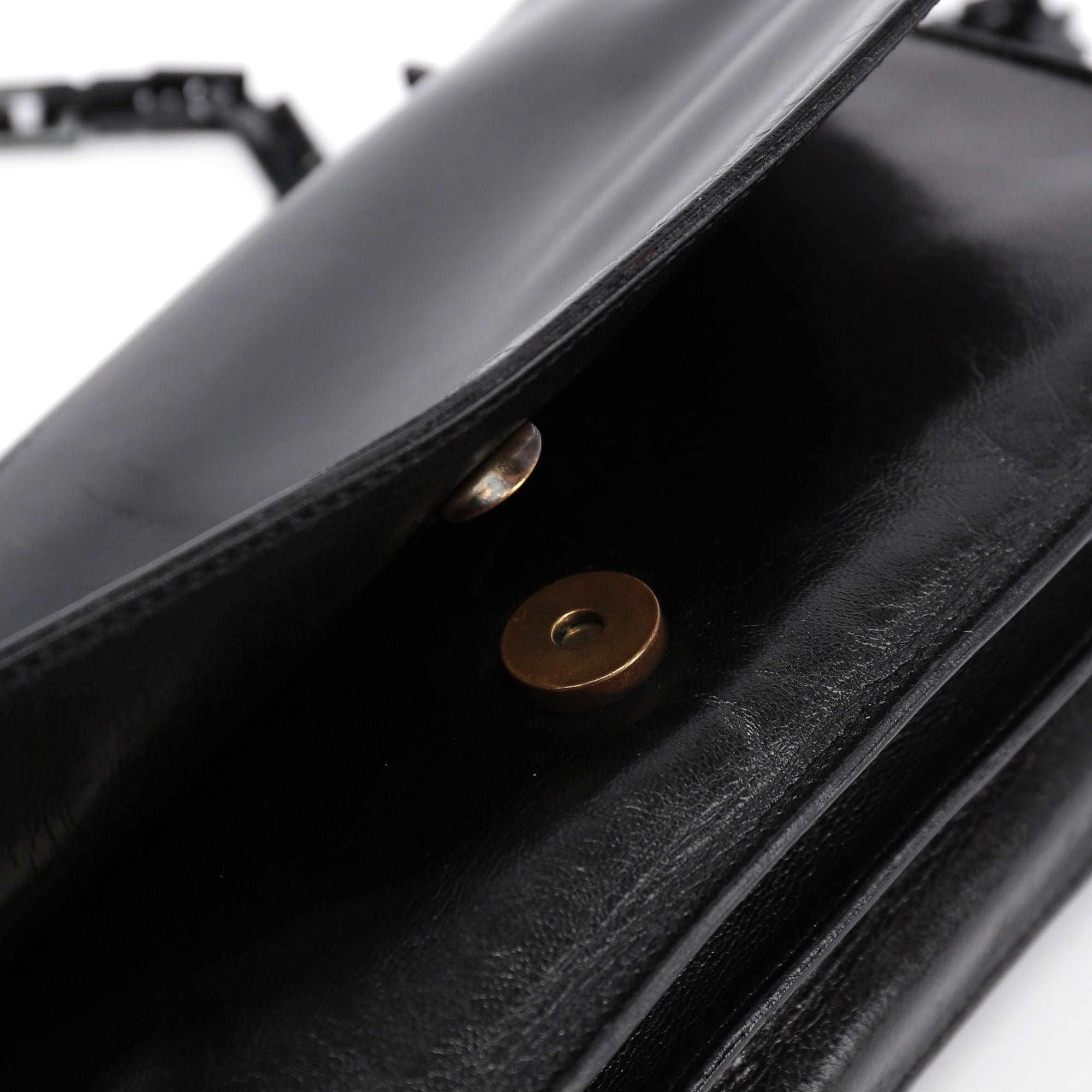 Prada 1990er-Jahre Vitello Plastic Schultertasche aus schwarzem Kalbsleder