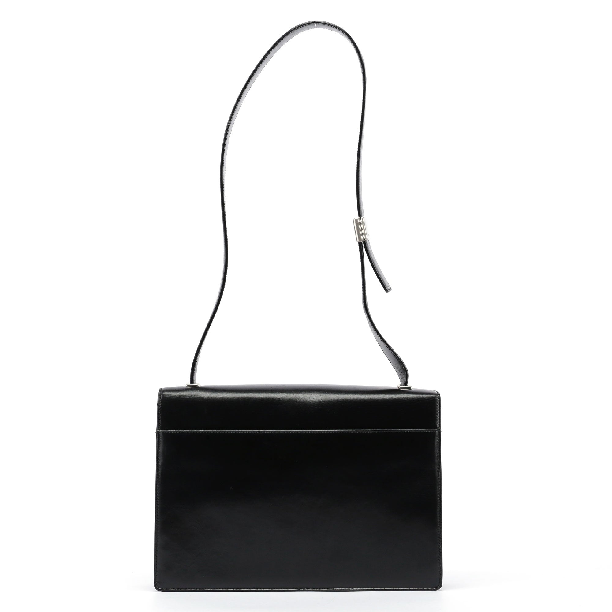 Prada 1990er-Jahre Vitello Schultertasche aus schwarzem Kalbsleder