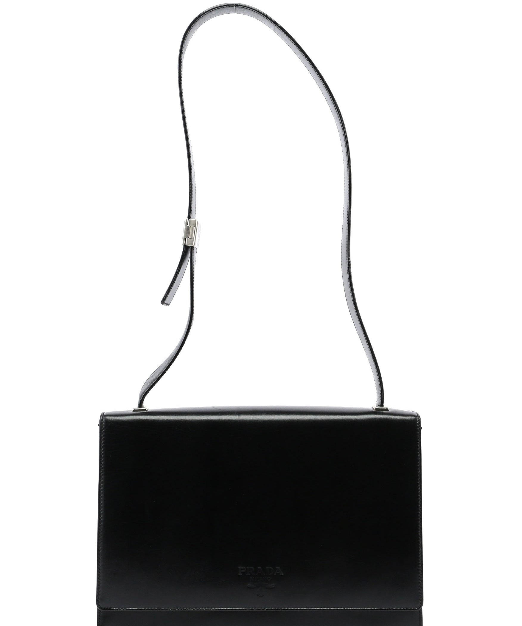 Prada 1990's Black Vitello Shoulder Bag