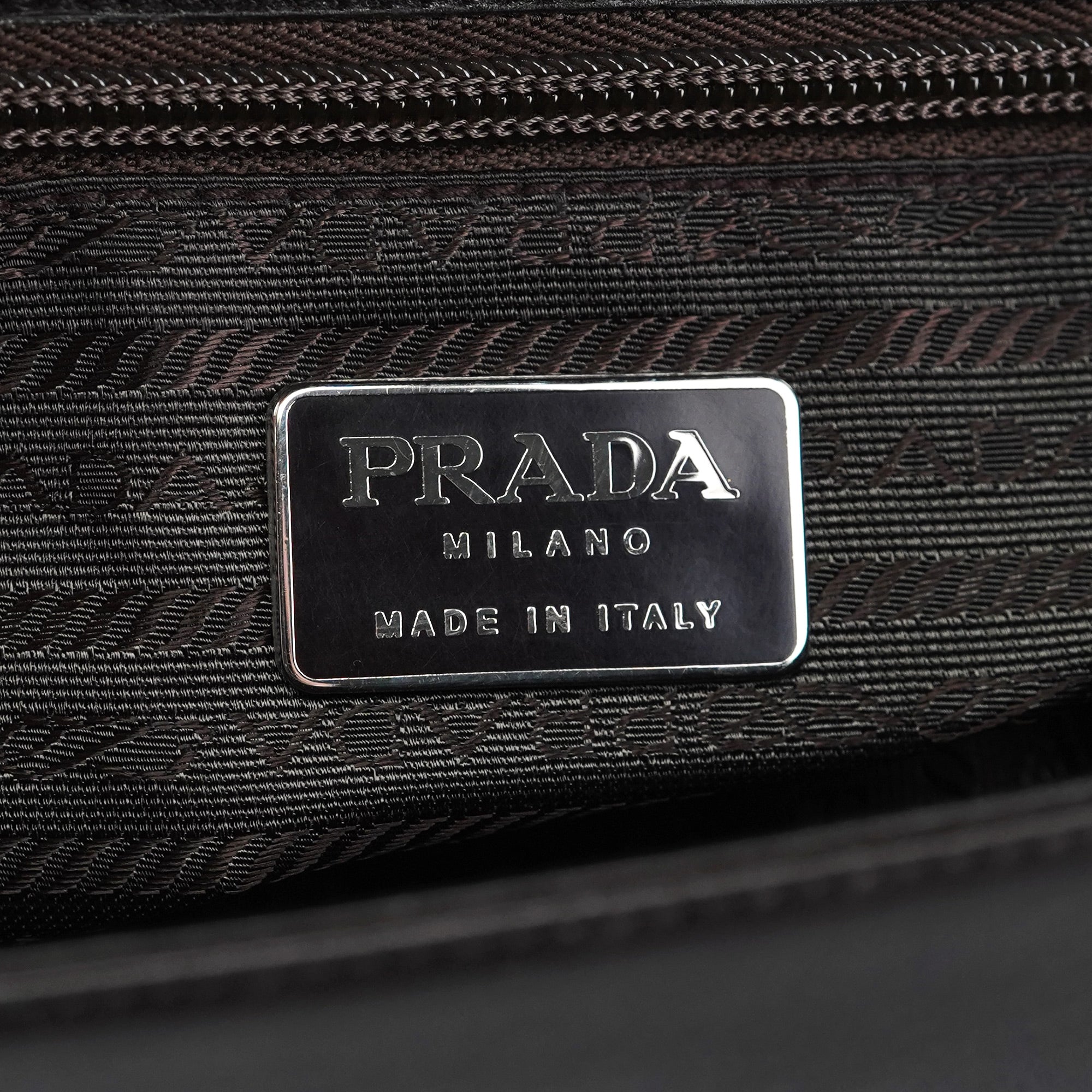 Prada 1990's Dark Brown Vitello Shoulder Bag