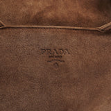 Prada 1990's Suede Wood Handle Bag