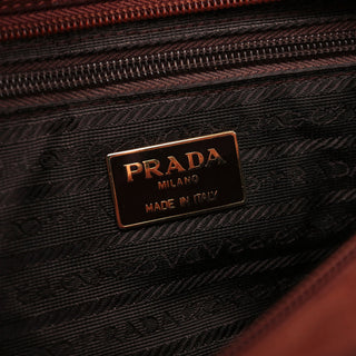 Prada 1990's Suede Wood Handle Bag