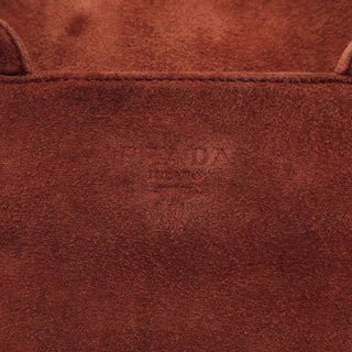 Prada 1990's Suede Wood Handle Bag