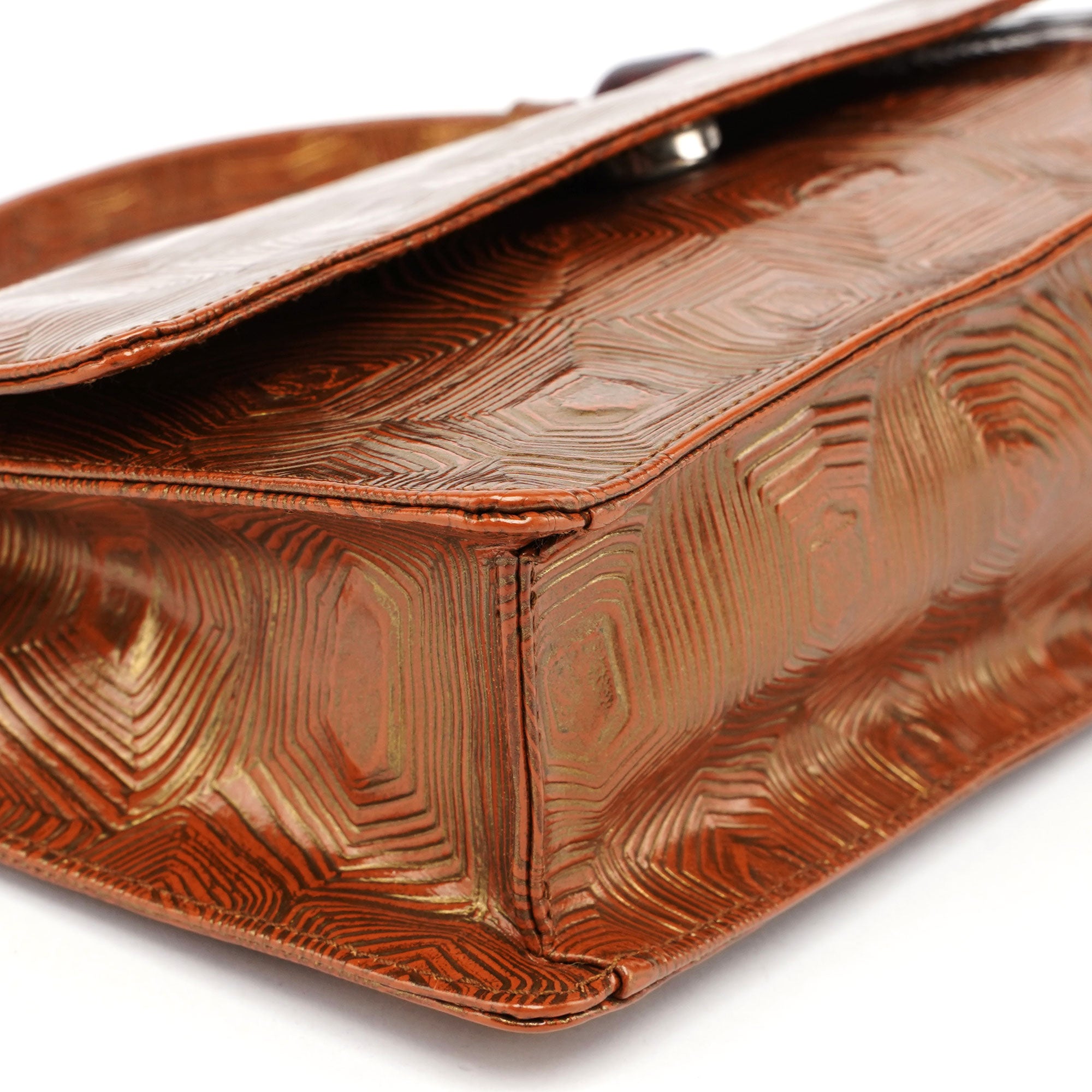 Prada Sac à main Tortuga en cuir façon écaille des années 1990