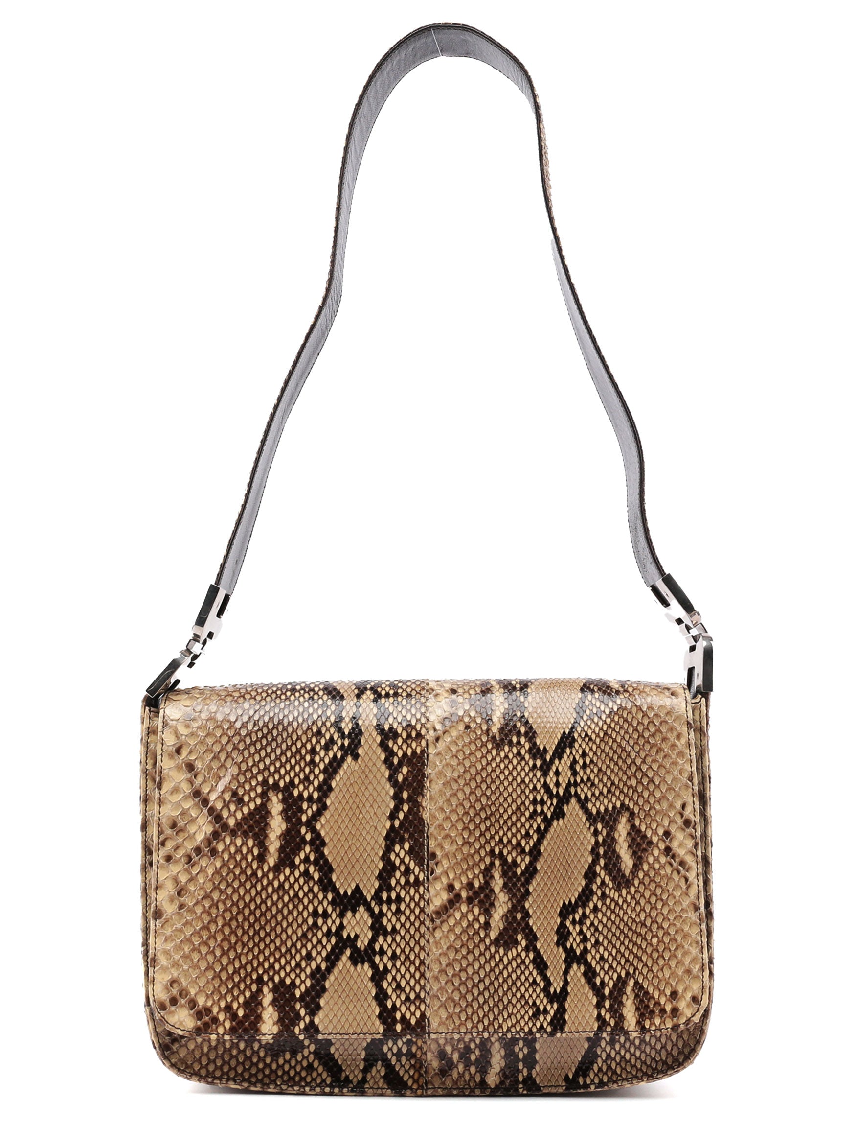 Prada 1990's Yellow Python Skin Shoulder Bag