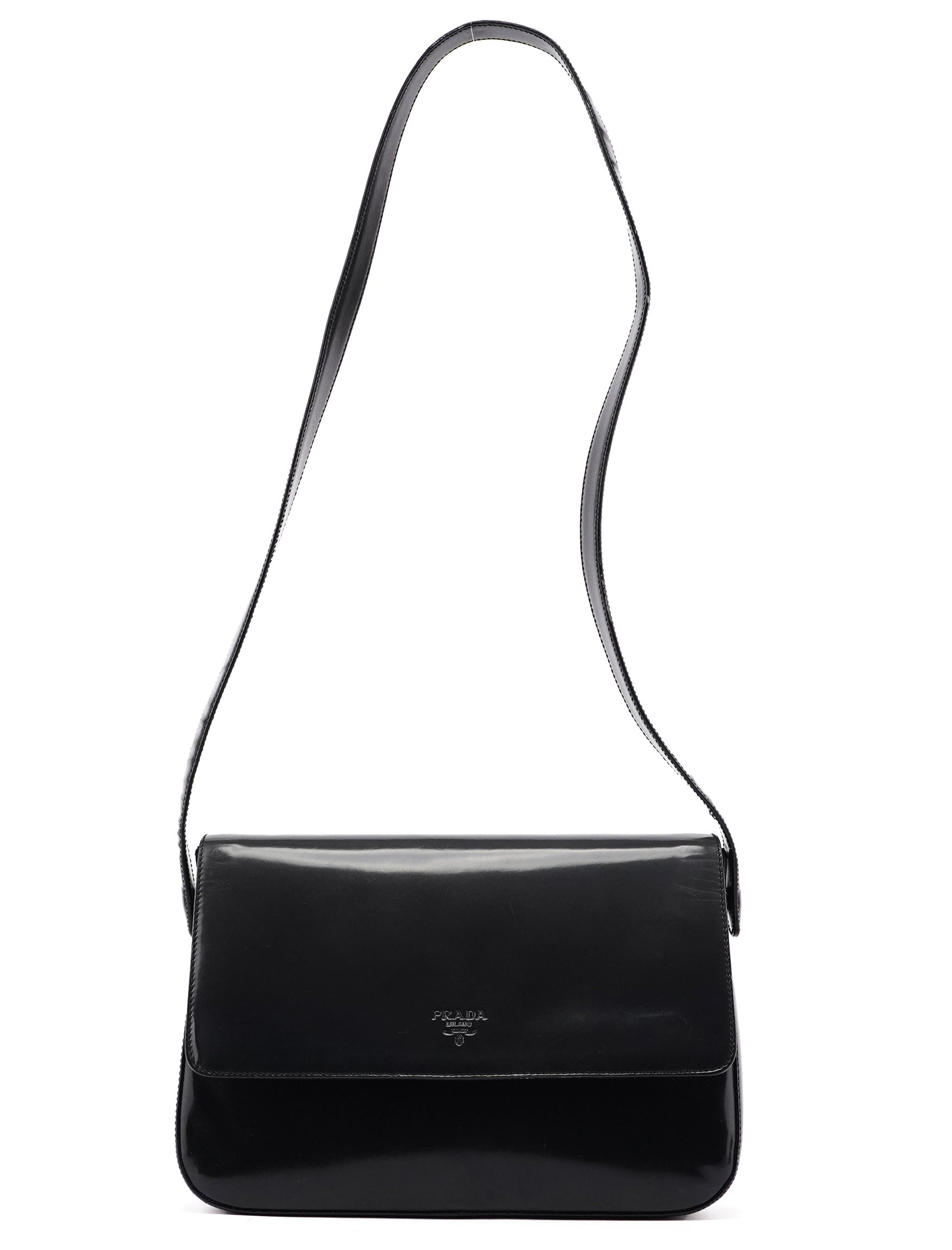 Prada 1995 Anthracite Spazzolato Shoulder Bag