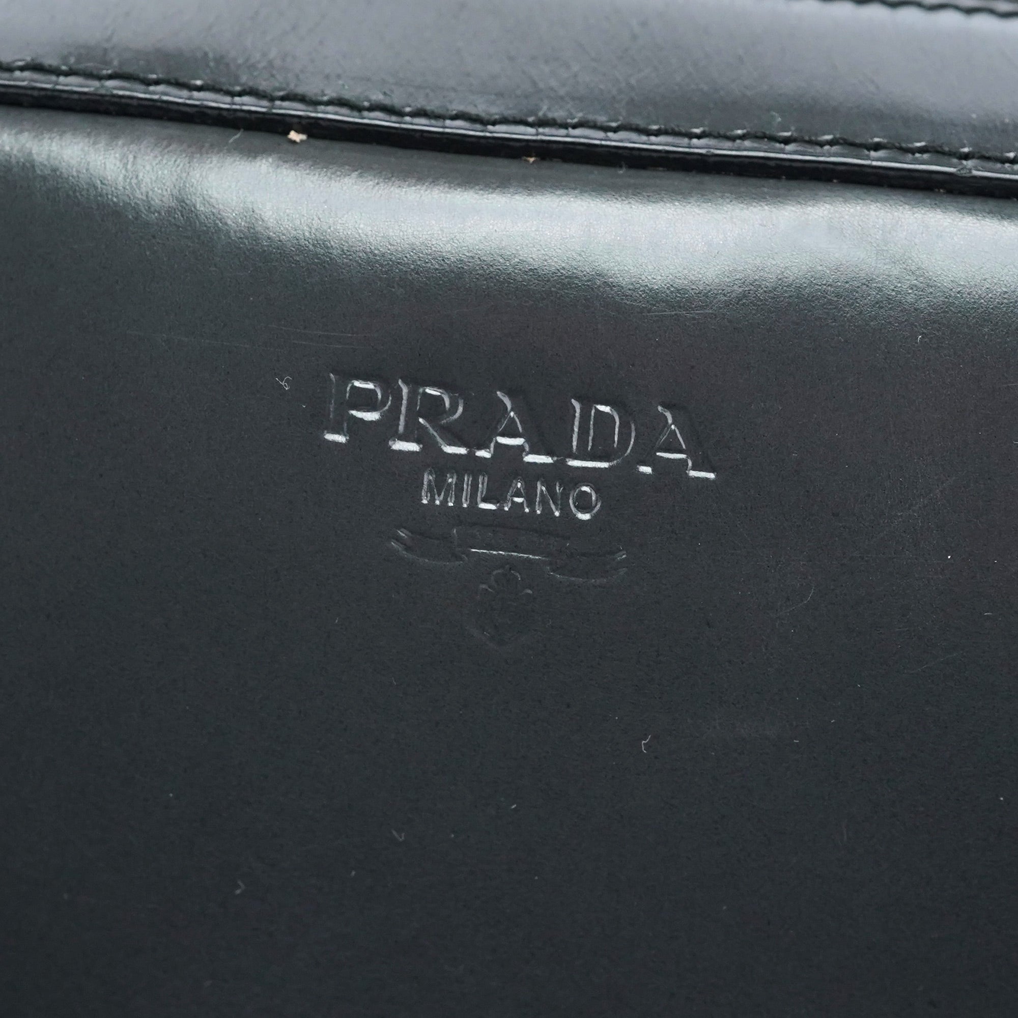 Prada 1995 Anthracite Spazzolato Shoulder Bag