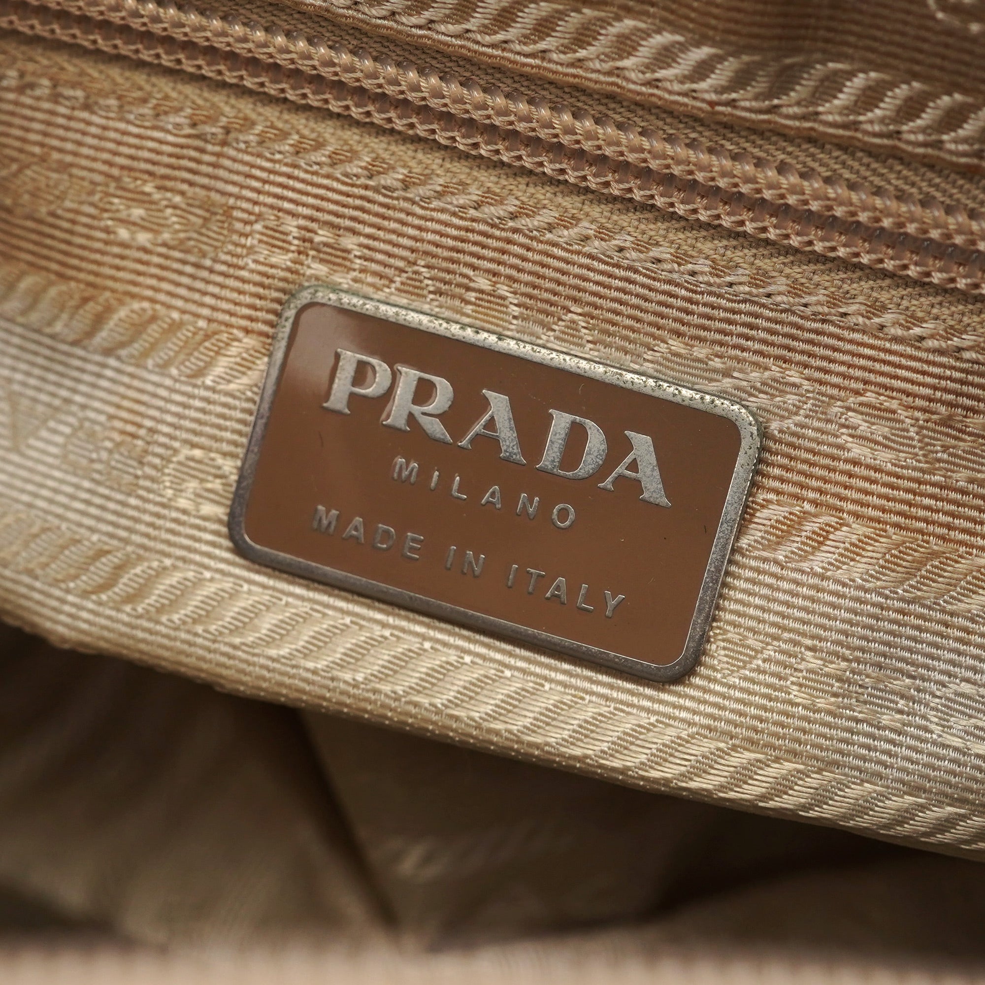 Prada 1995 Beige Spazzolato Gradient Tote Bag