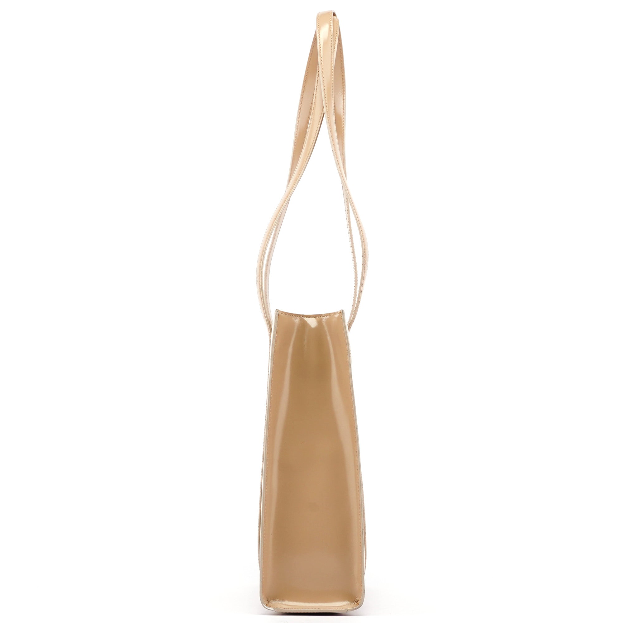 Prada 1995 Sac cabas Spazzolato en cuir verni beige