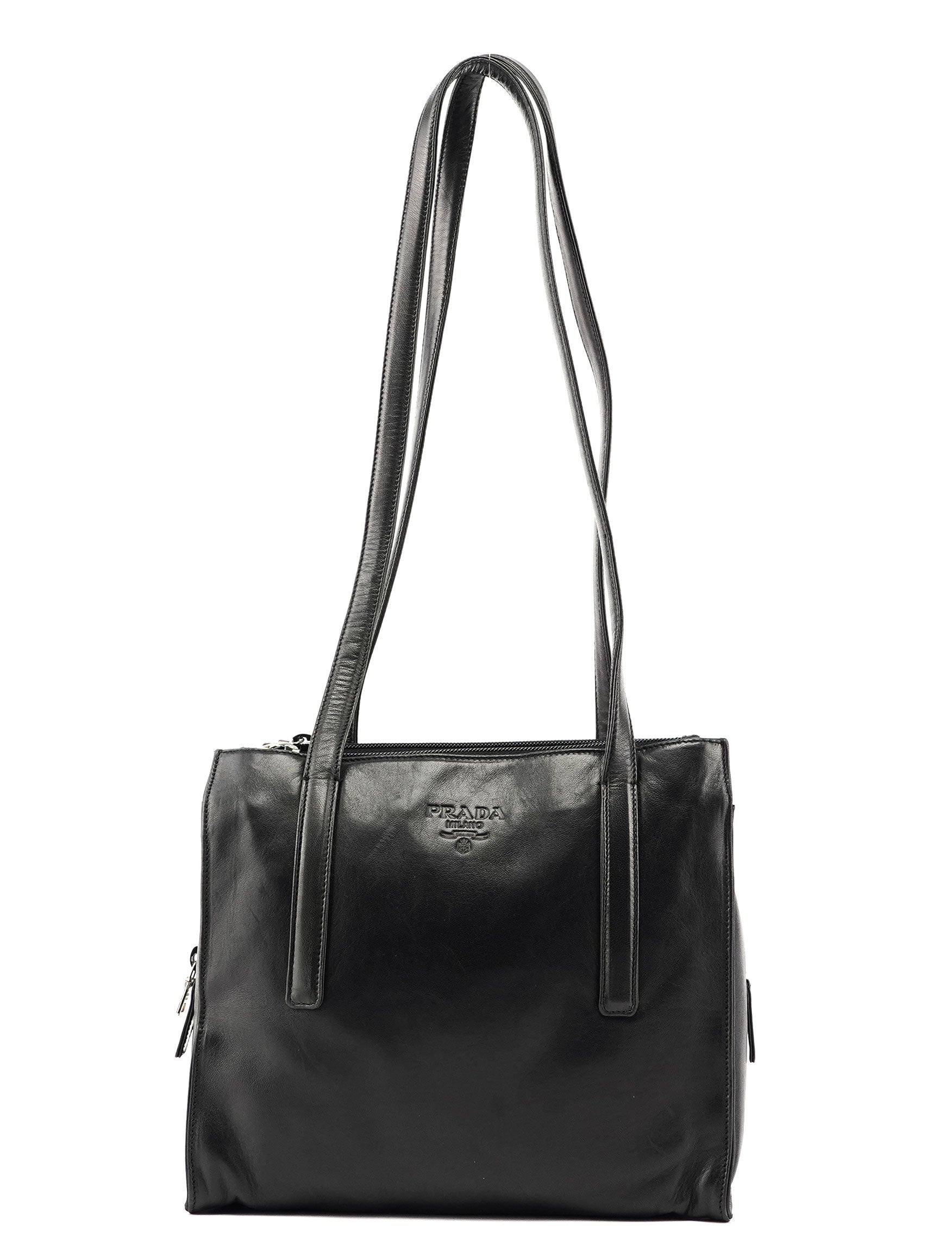 Prada 1995 Black Nappa Tote Bag