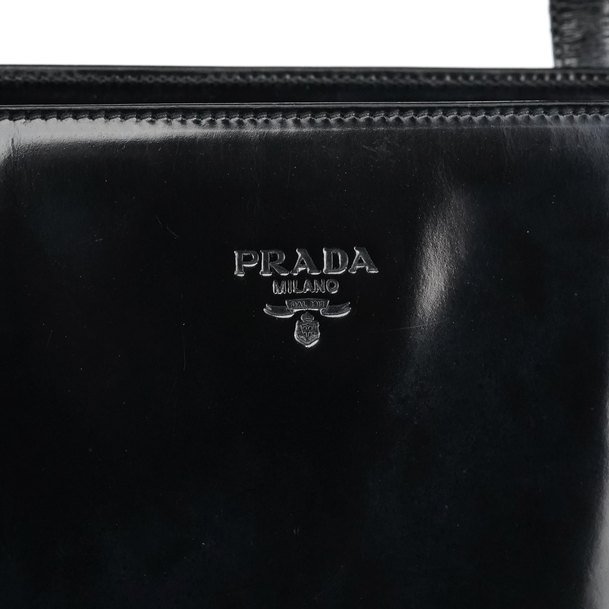 Prada 1995 Black Spazolato Sport Tote Bag