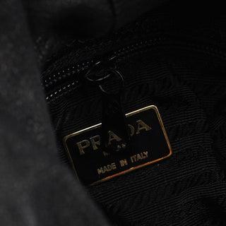 Prada 1995 Black Spazzolato Bucket Bag