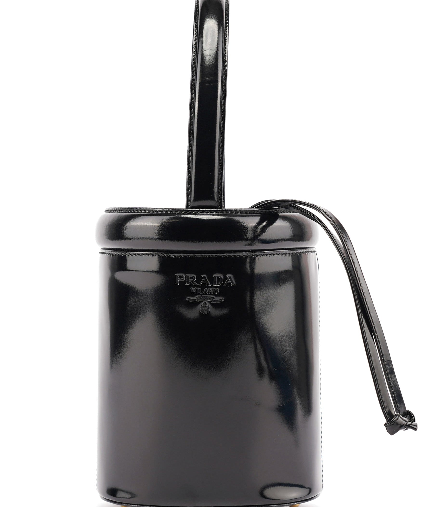 Prada 1995 Black Spazzolato Bucket Bag