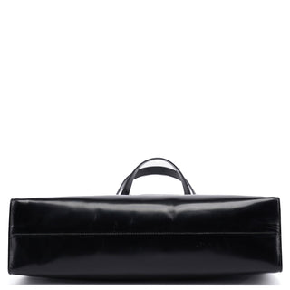 Prada 1995 Black Spazzolato Clutch Tote Bag