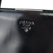 Prada 1995 Black Spazzolato Clutch Tote Bag