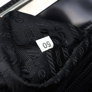 Prada 1995 Black Spazzolato Clutch Tote Bag