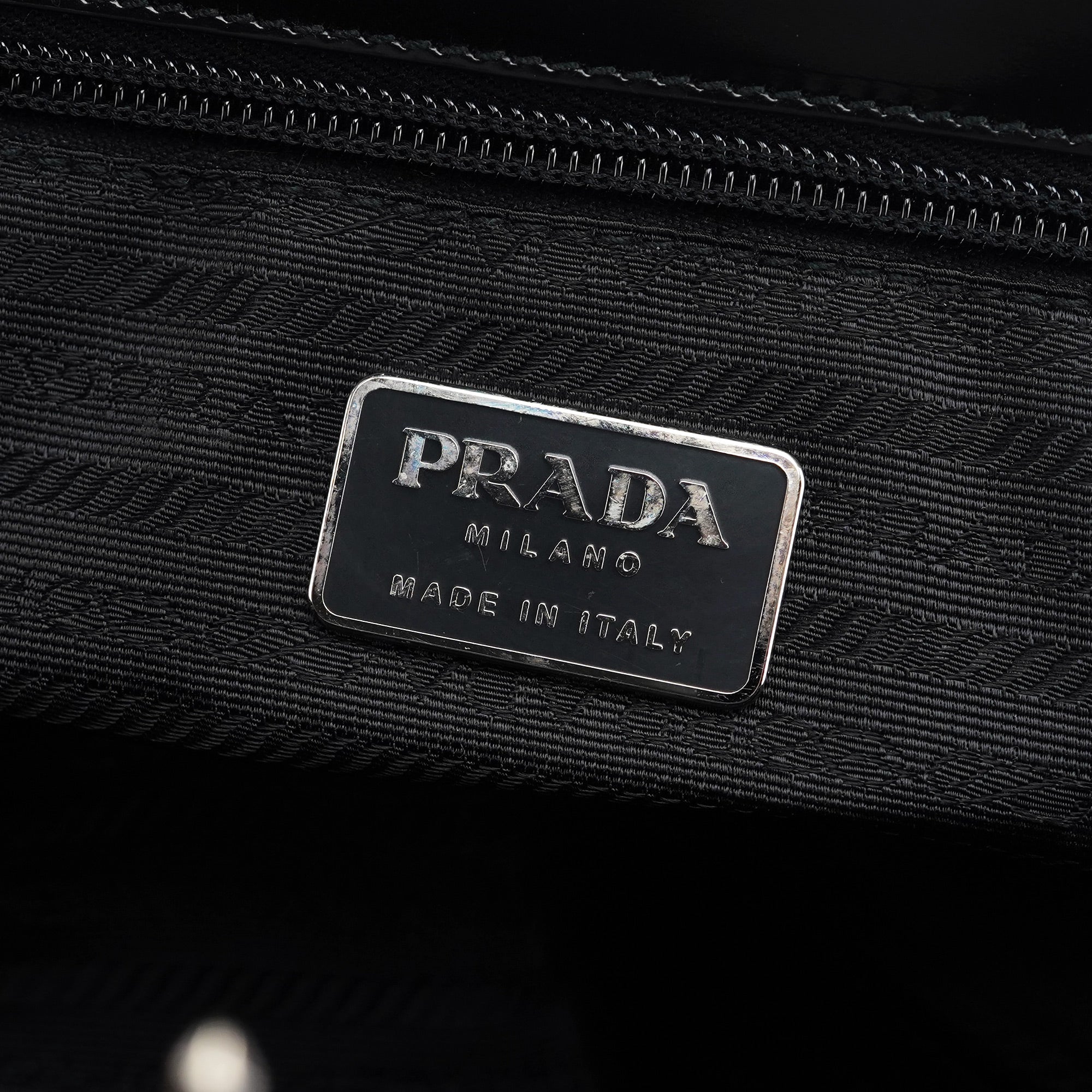 Prada 1995 Black Spazzolato Clutch Tote Bag