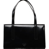 Prada 1995 Black Spazzolato Flap Bag