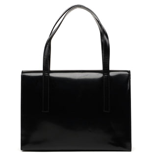 Prada 1995 Black Spazzolato Flap Bag