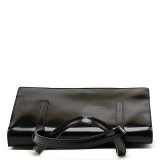 Prada 1995 Black Spazzolato Flap Bag