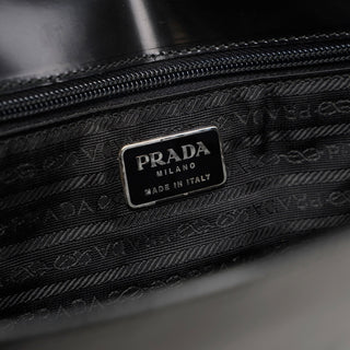 Prada 1995 Black Spazzolato Flap Bag